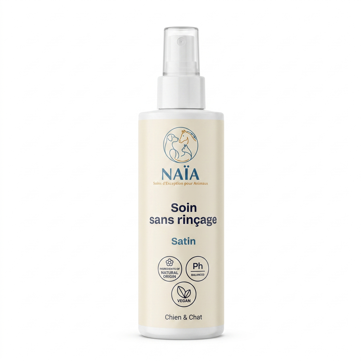 NAÏA Soin sans rinçage Satin — soin sans rinçage pour le pelage